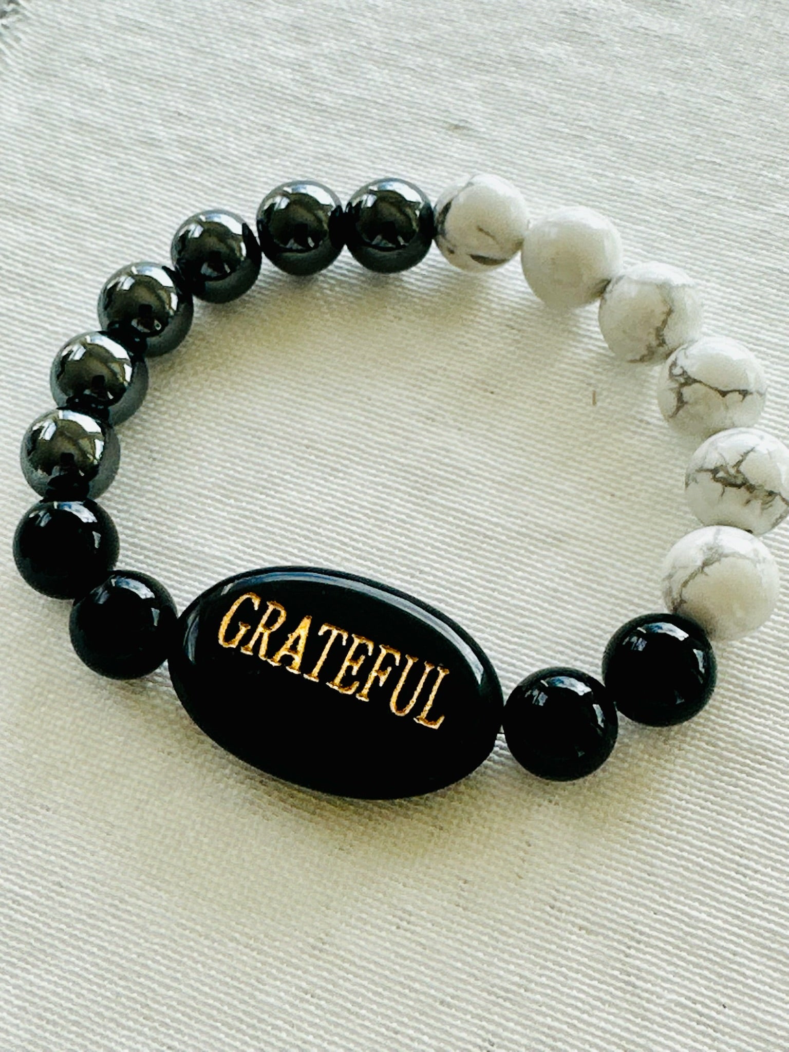 PEACE TRIBE (Black Obsidian W/ Hematite and Howlite)