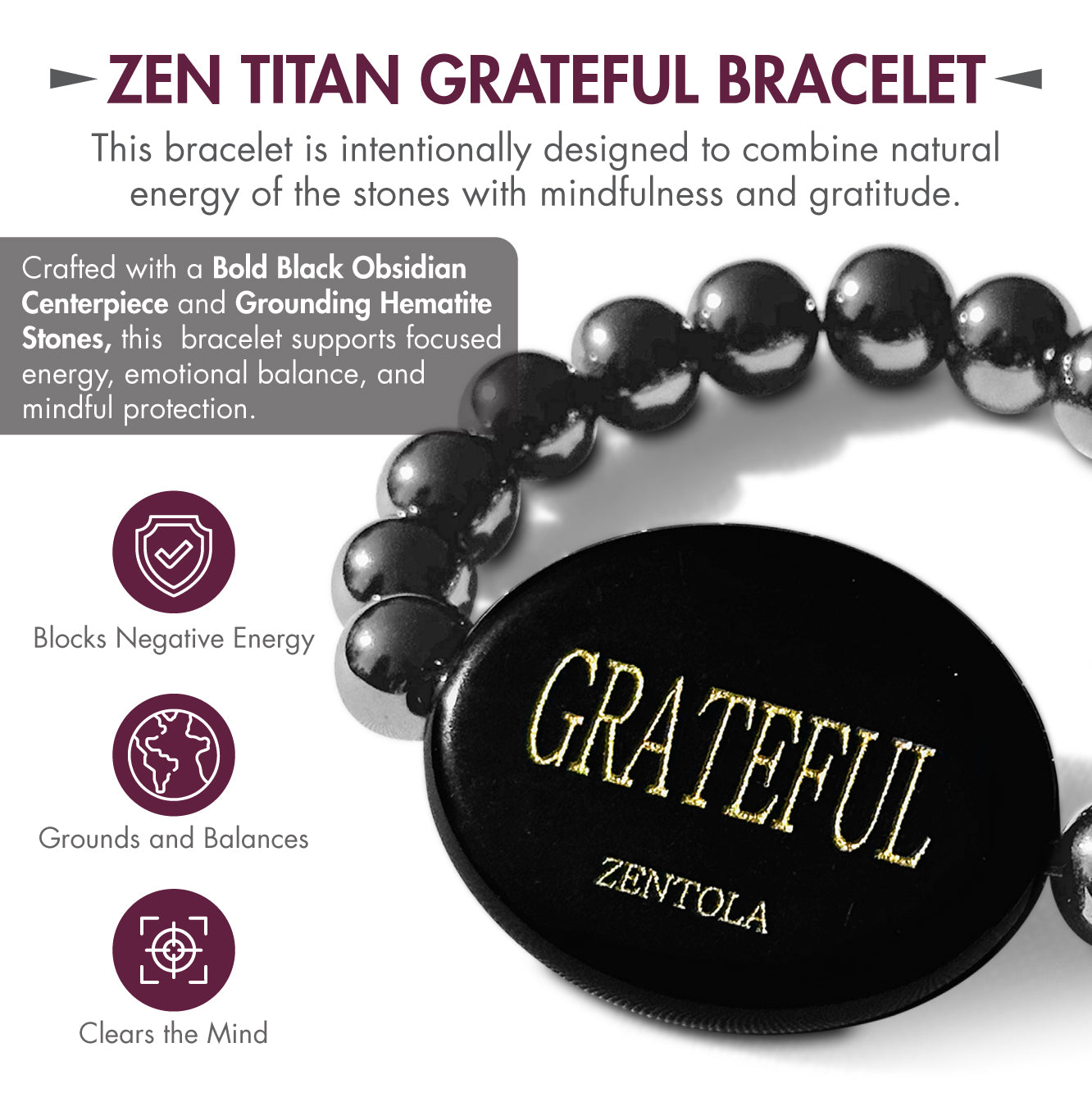 ZEN TITAN (Black Obsidian w/ Hematite)