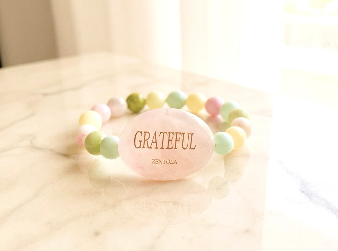 CANDY MELON (Rose Quartz w/ Rainbow Jade)