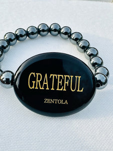 Black Obsidian Gray Hematite Band