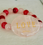 Rose Quartz with Botswana Red Jade