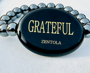 Black Obsidian Gray Hematite Band