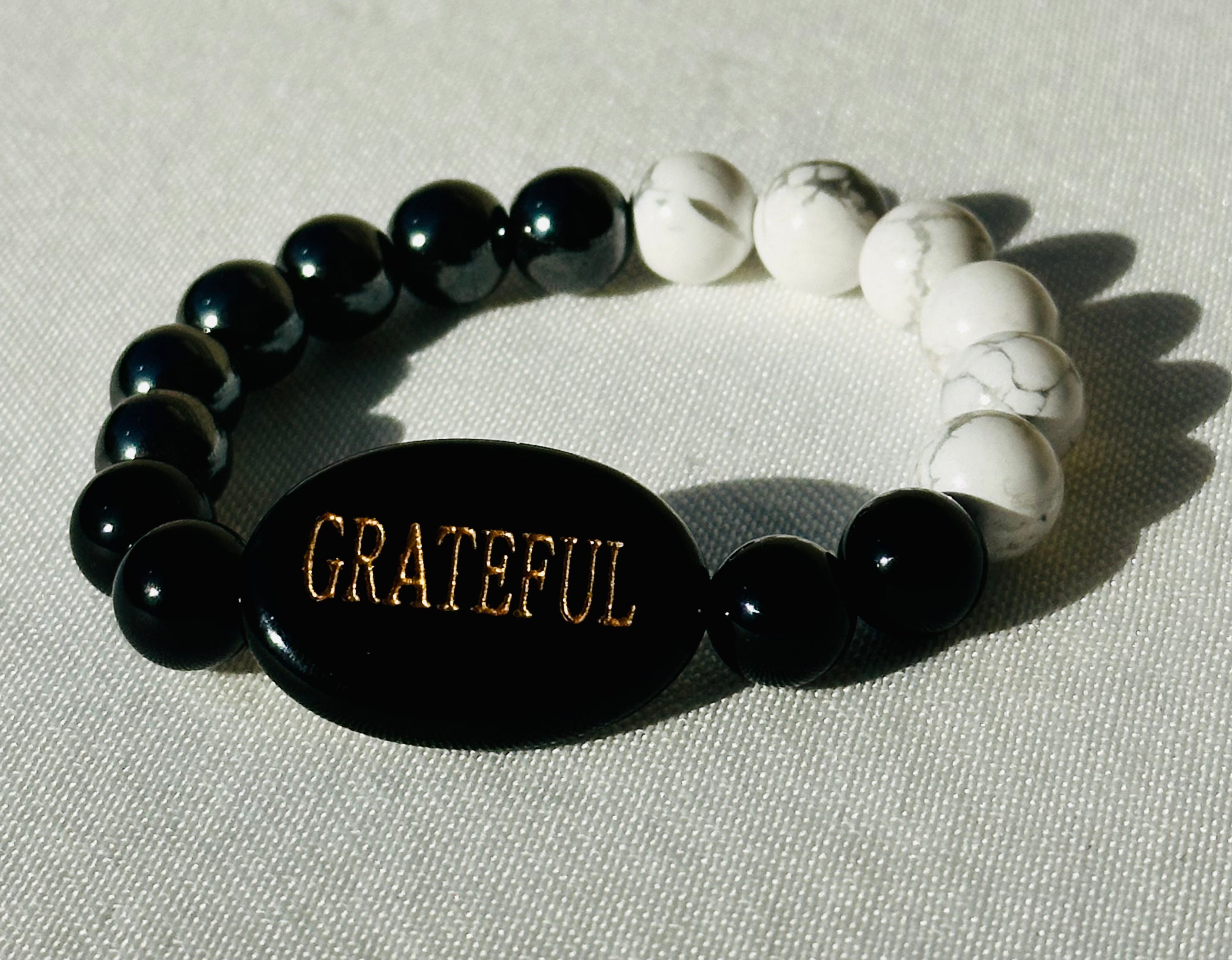 PEACE TRIBE (Black Obsidian W/ Hematite and Howlite)