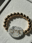 Howlite with Gold Hematite Band