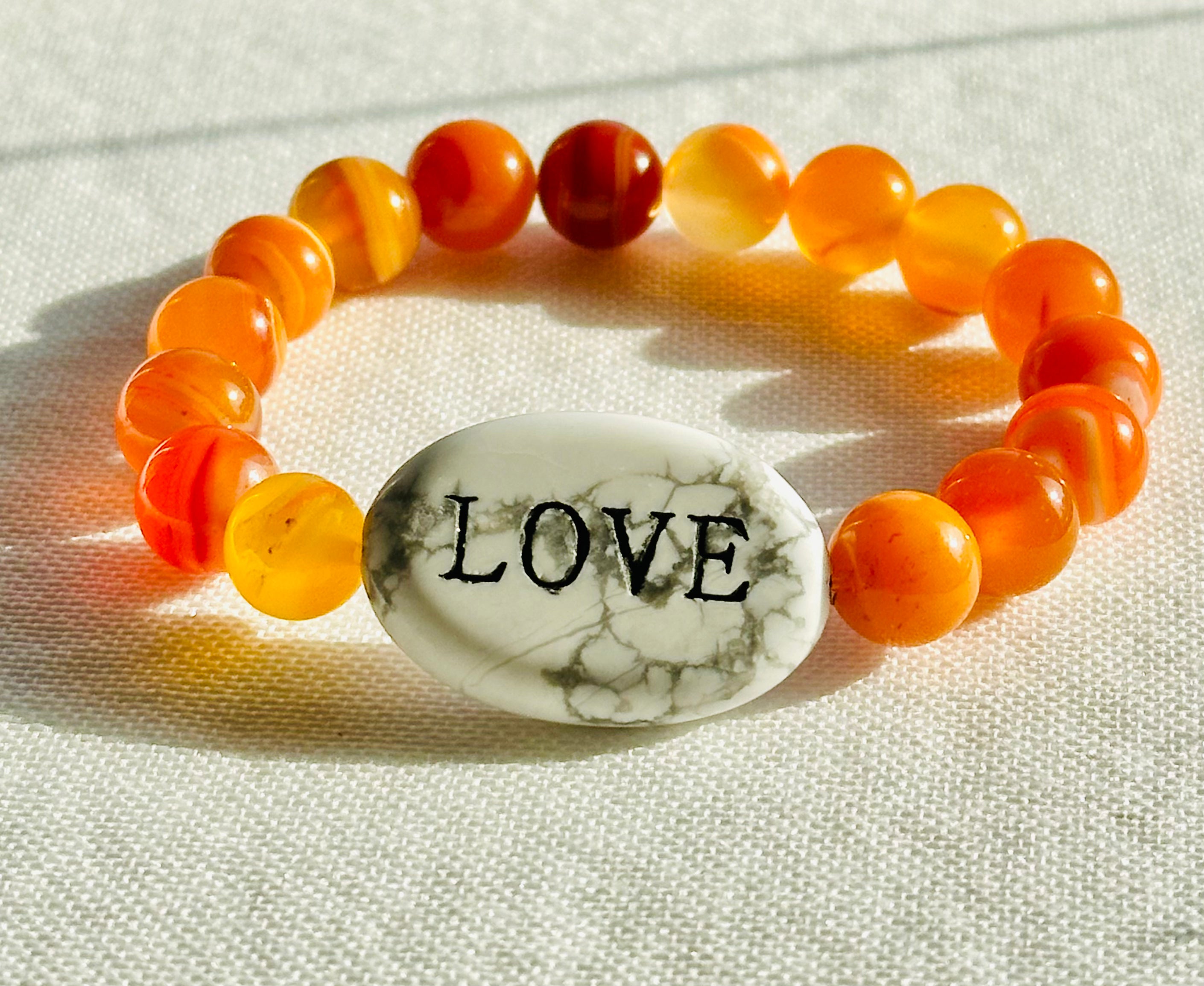 SUNMILK (Howlite w/ Banded Yellow Agate)