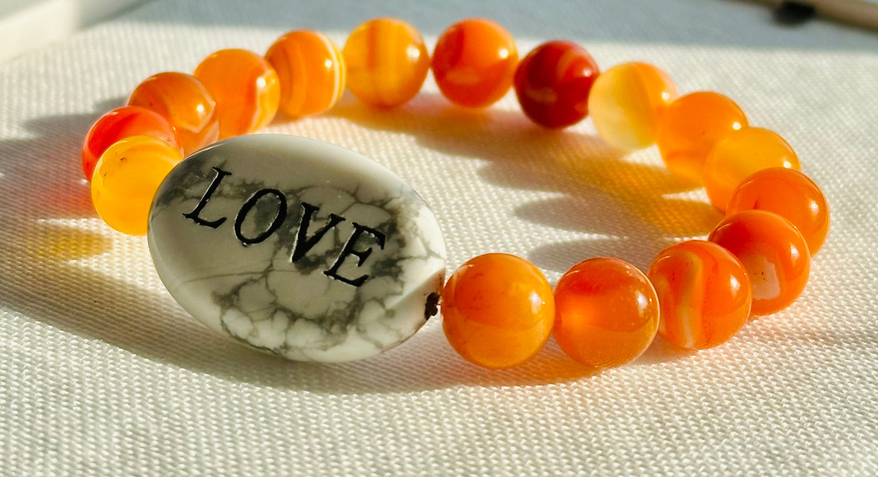 SUNMILK (Howlite w/ Banded Yellow Agate)