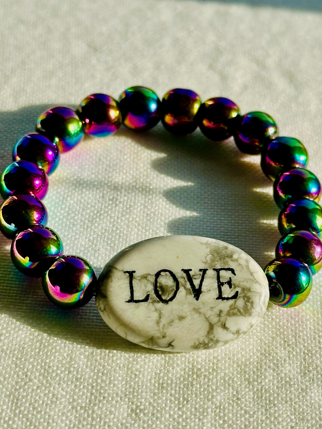 Howlite with Multi-Hematite band