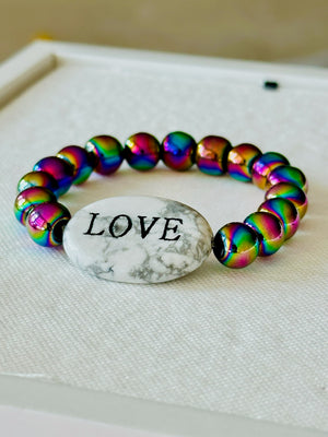 Howlite with Multi-Hematite band