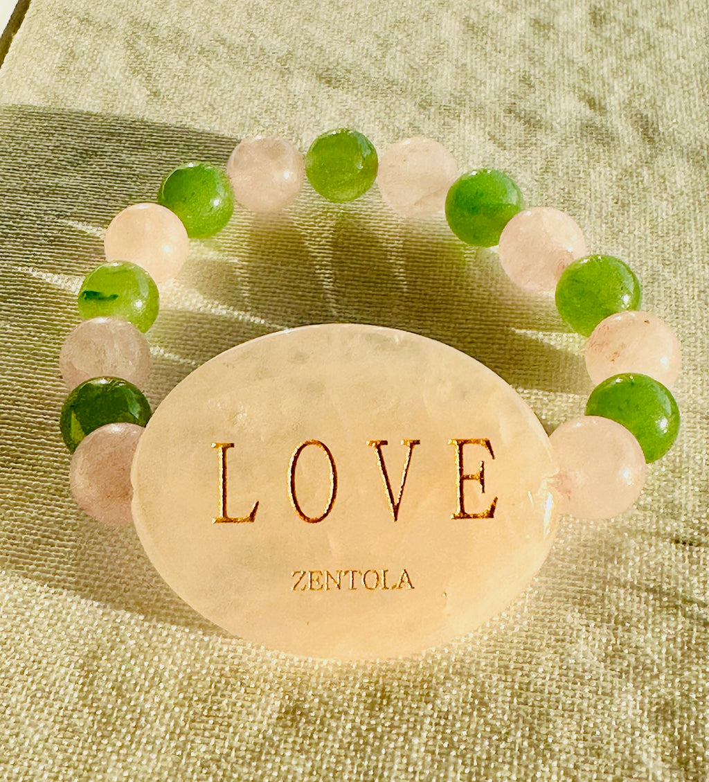 Rose Quartz with Adventurine Band