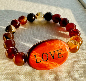Red Jasper with dream agate band