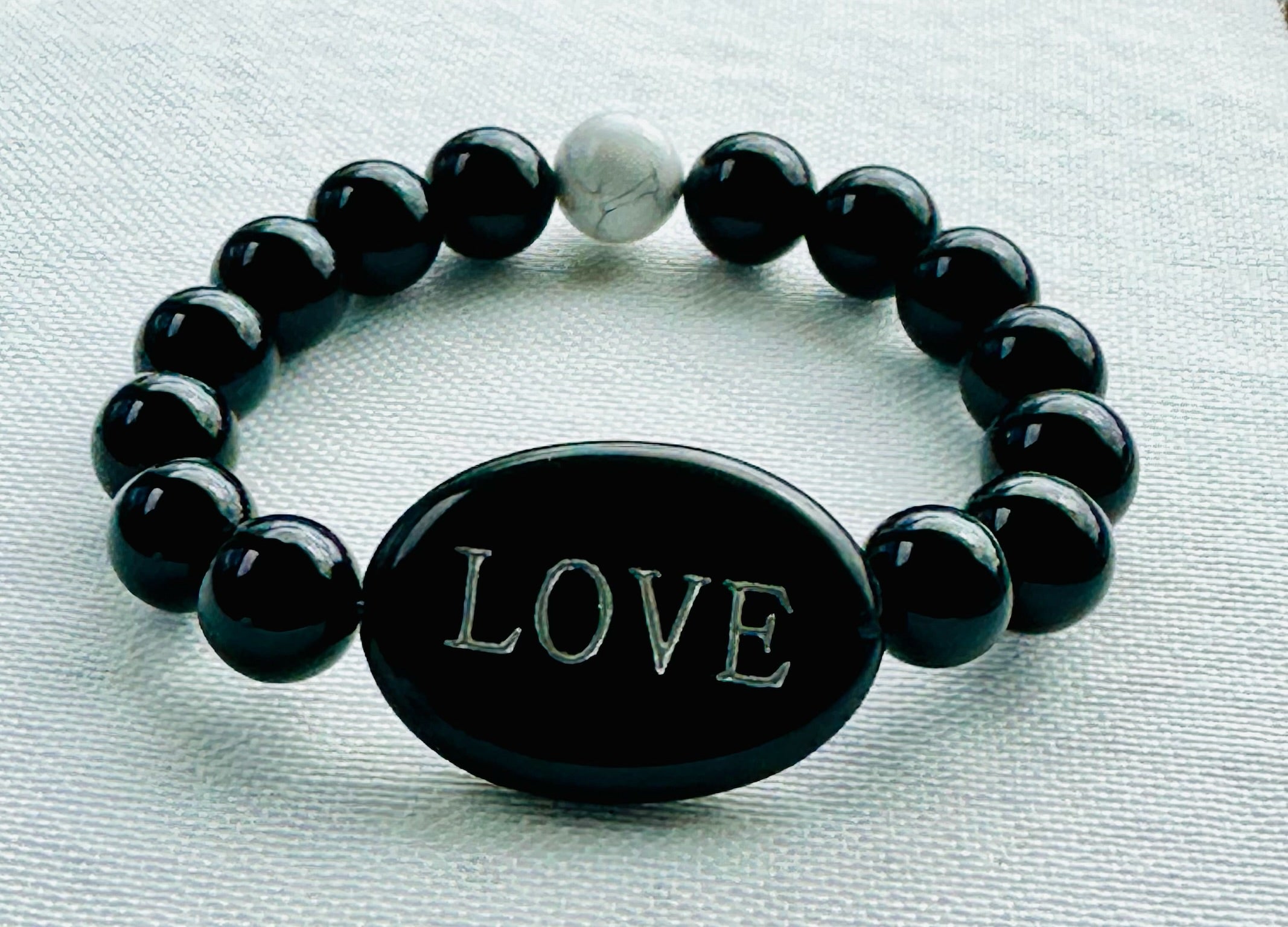 Howlite and Black Obsidian (Love Small Face)