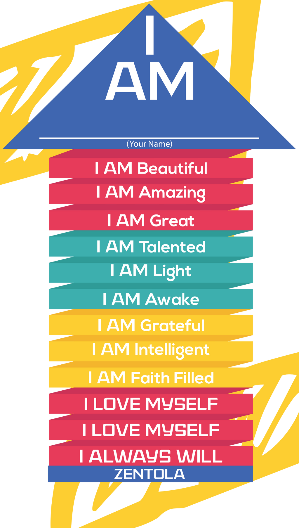 I AM Pledge Affirmation Wall Gem by Zentola