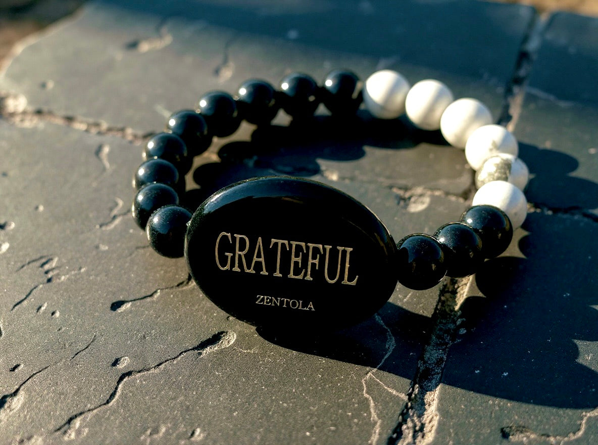 PEACE TRIBE (Black Obsidian W/ Hematite and Howlite)