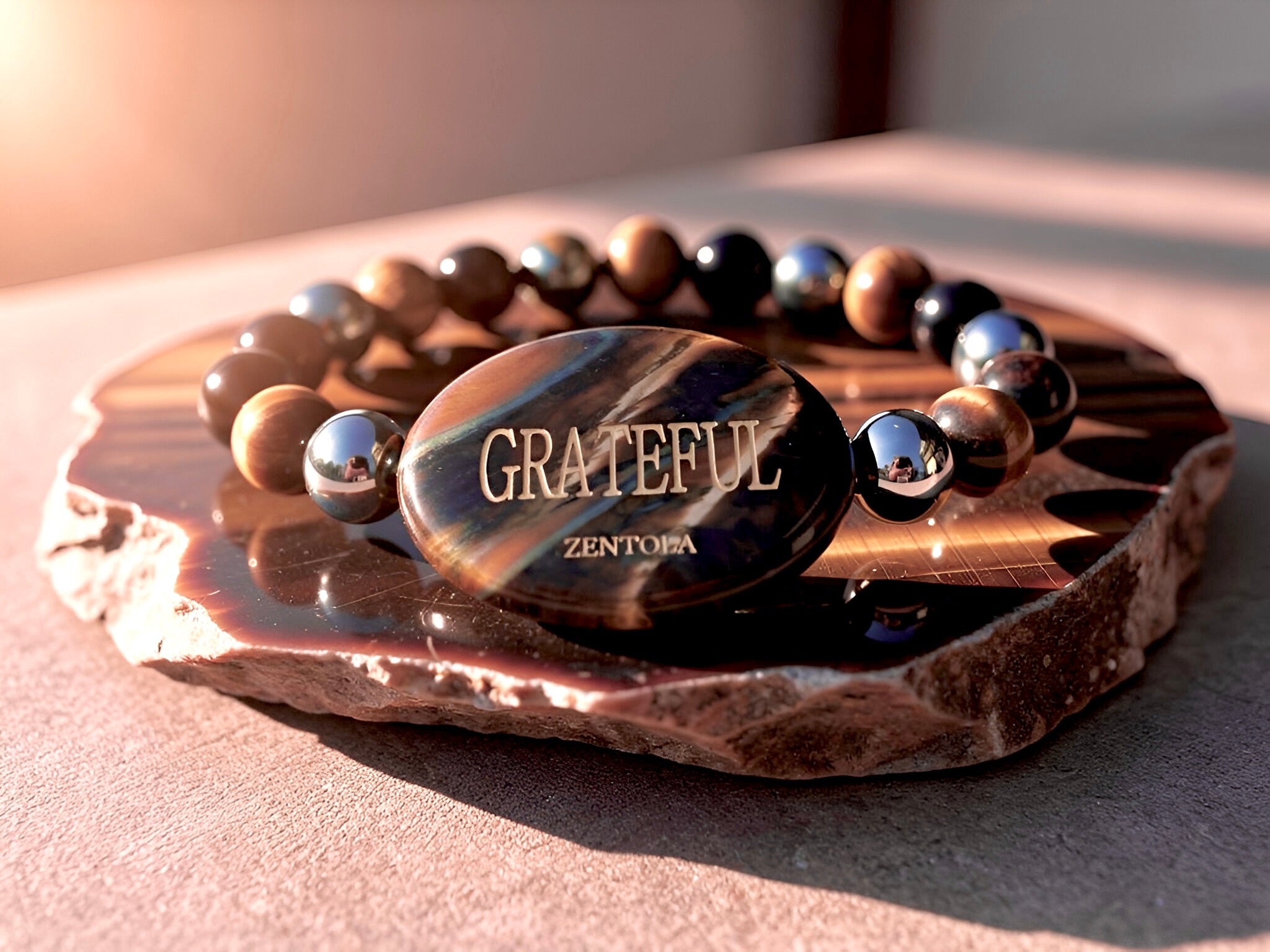 VIBE TRIBE (Tiger Eye w/ Hematite and Obsidian)