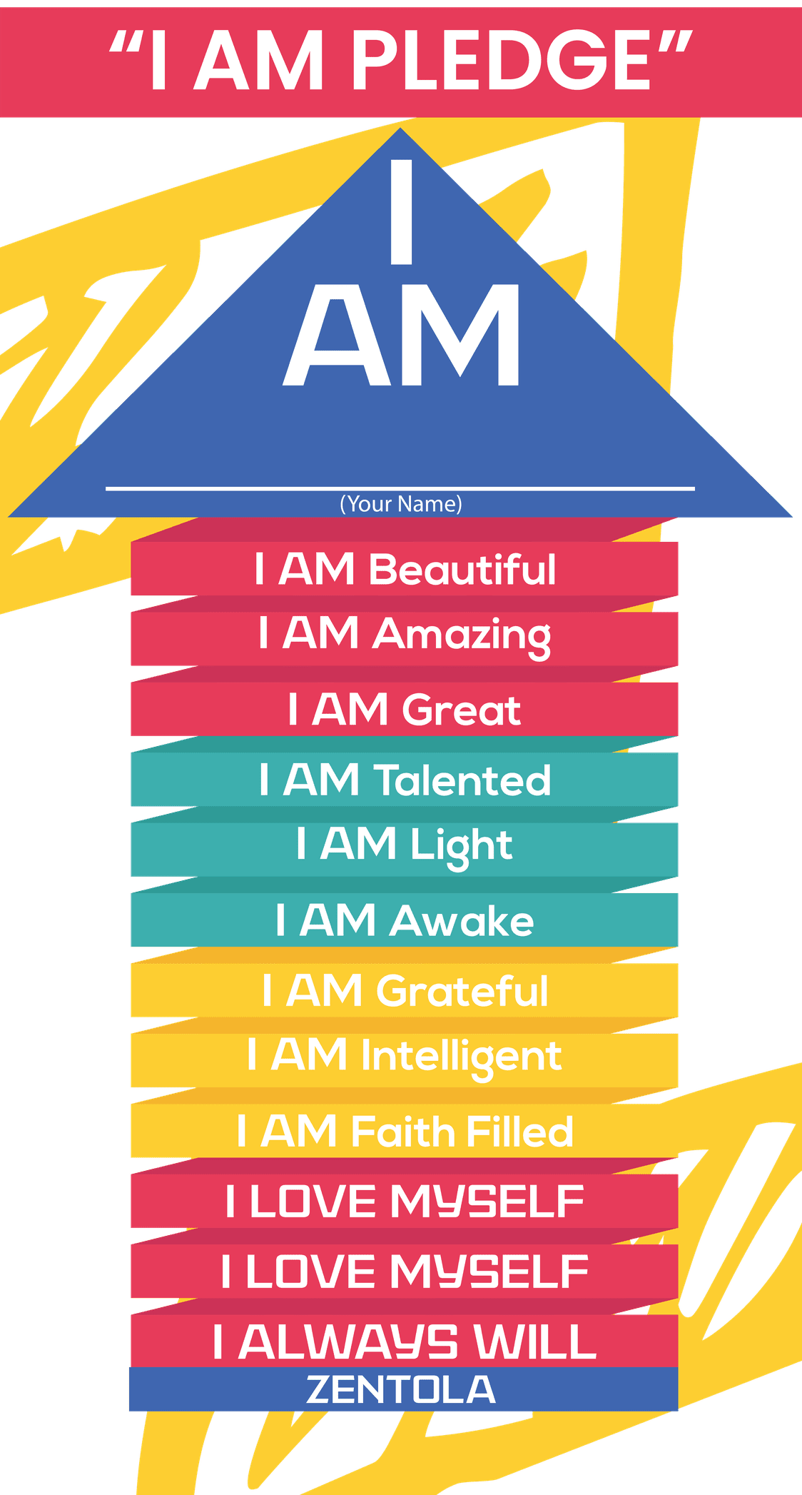 I AM PLEDGE Affirmation Poster by Zentola
